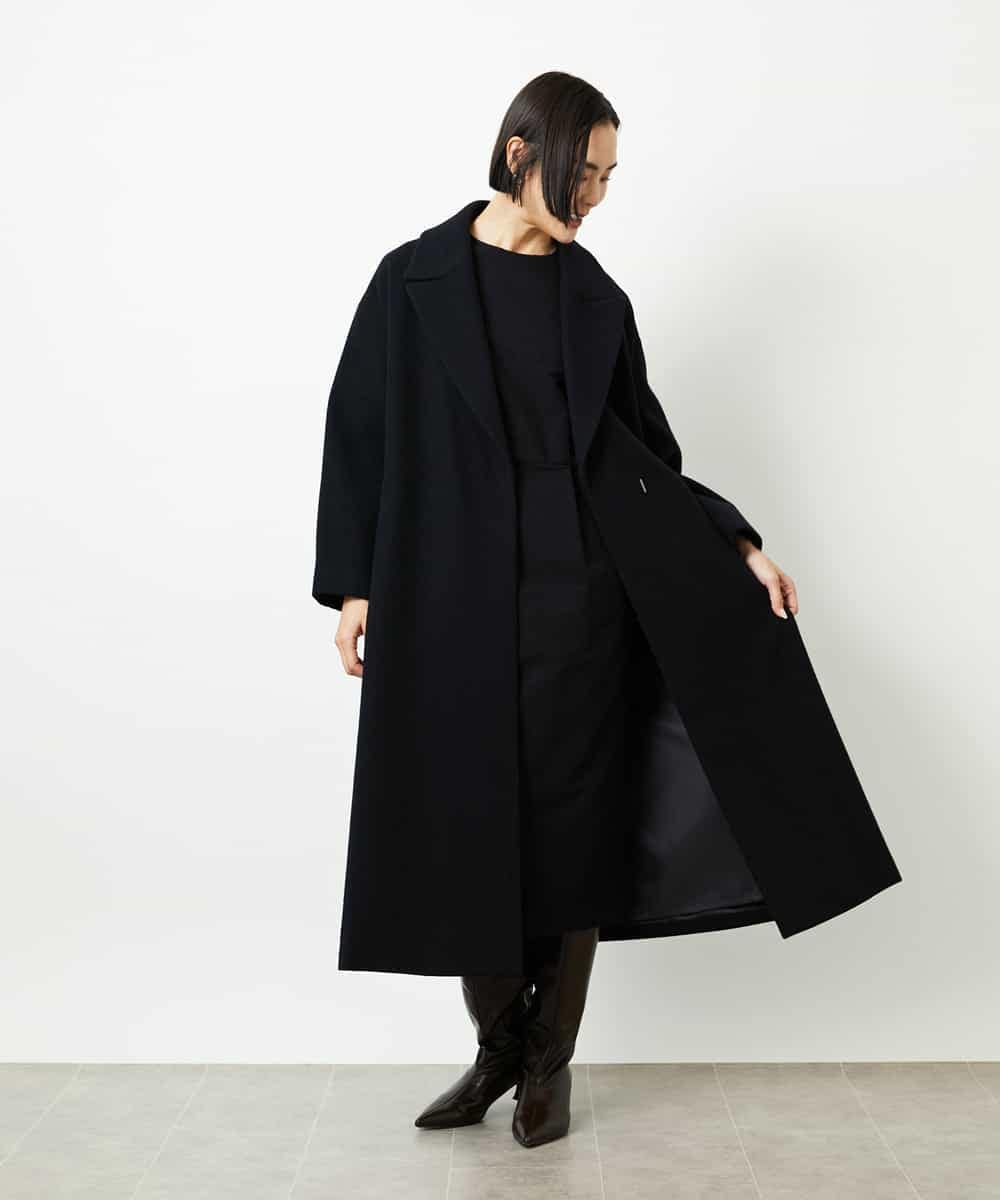 FMEDD03330 MICHEL KLEIN(ミッシェルクラン) ［オケージョン/セレモニー］スリーブコンシャスワンピース ネイビー