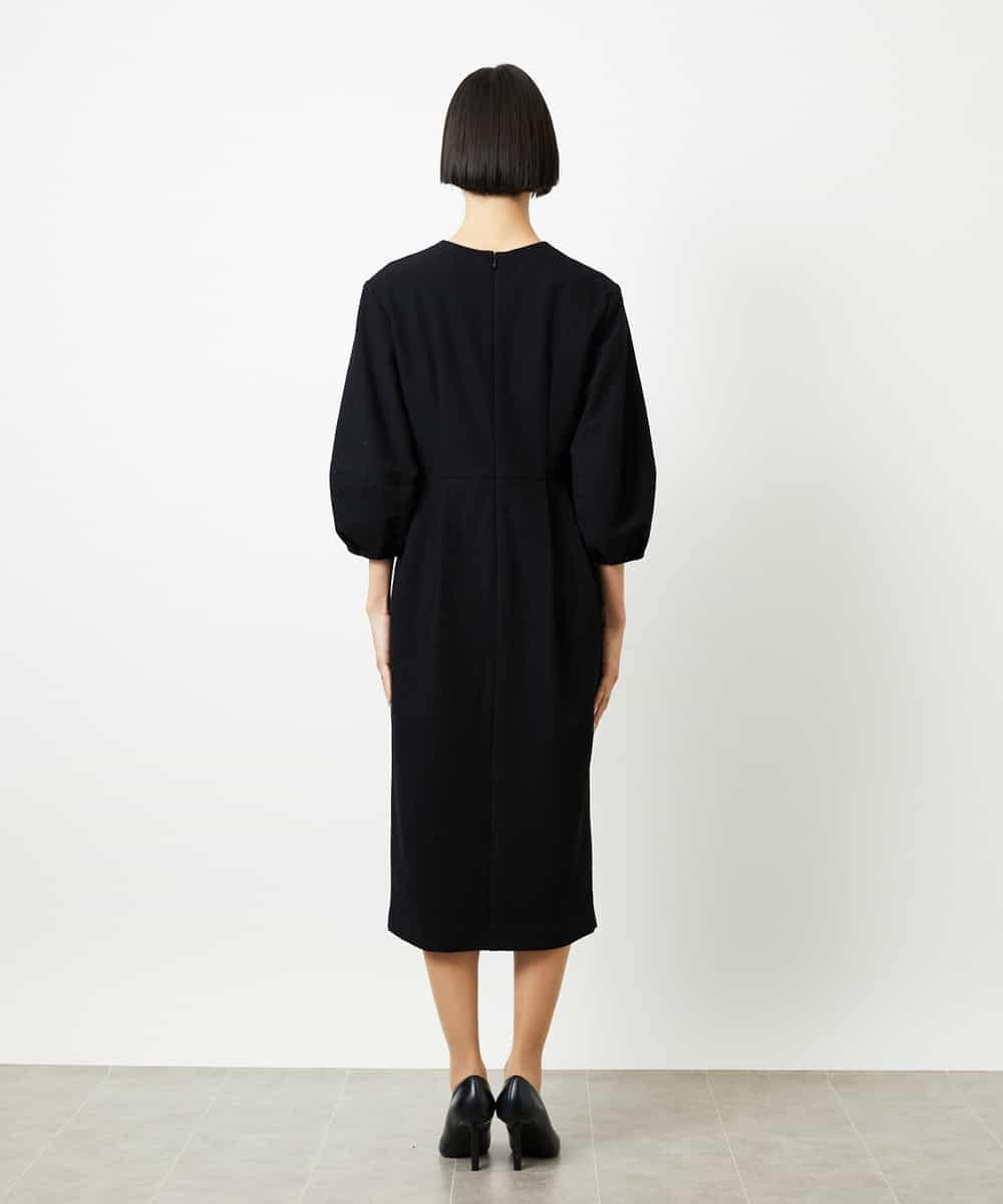 FMEDD03330 MICHEL KLEIN(ミッシェルクラン) ［オケージョン/セレモニー］スリーブコンシャスワンピース ネイビー