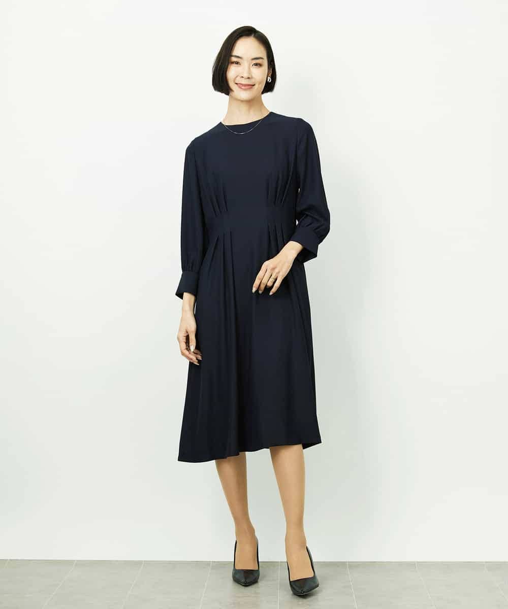 FMEDD08400 MICHEL KLEIN(ミッシェルクラン) [オケージョン/セレモニー]ドレープワンピース ネイビー