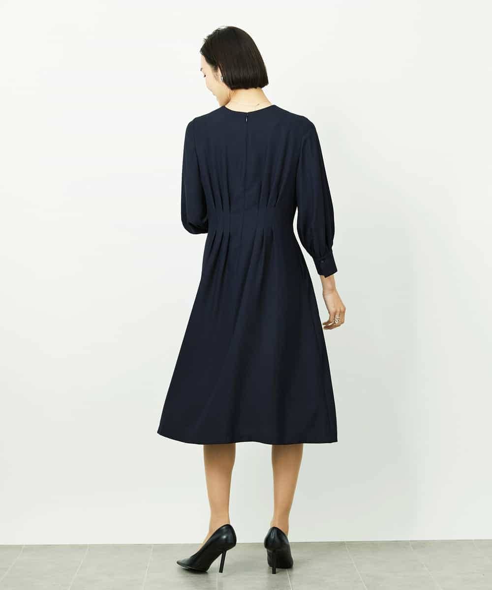 FMEDD08400 MICHEL KLEIN(ミッシェルクラン) [オケージョン/セレモニー]ドレープワンピース ネイビー