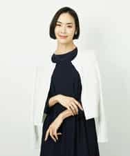 FMEDD08400 MICHEL KLEIN(ミッシェルクラン) [オケージョン/セレモニー]ドレープワンピース ネイビー