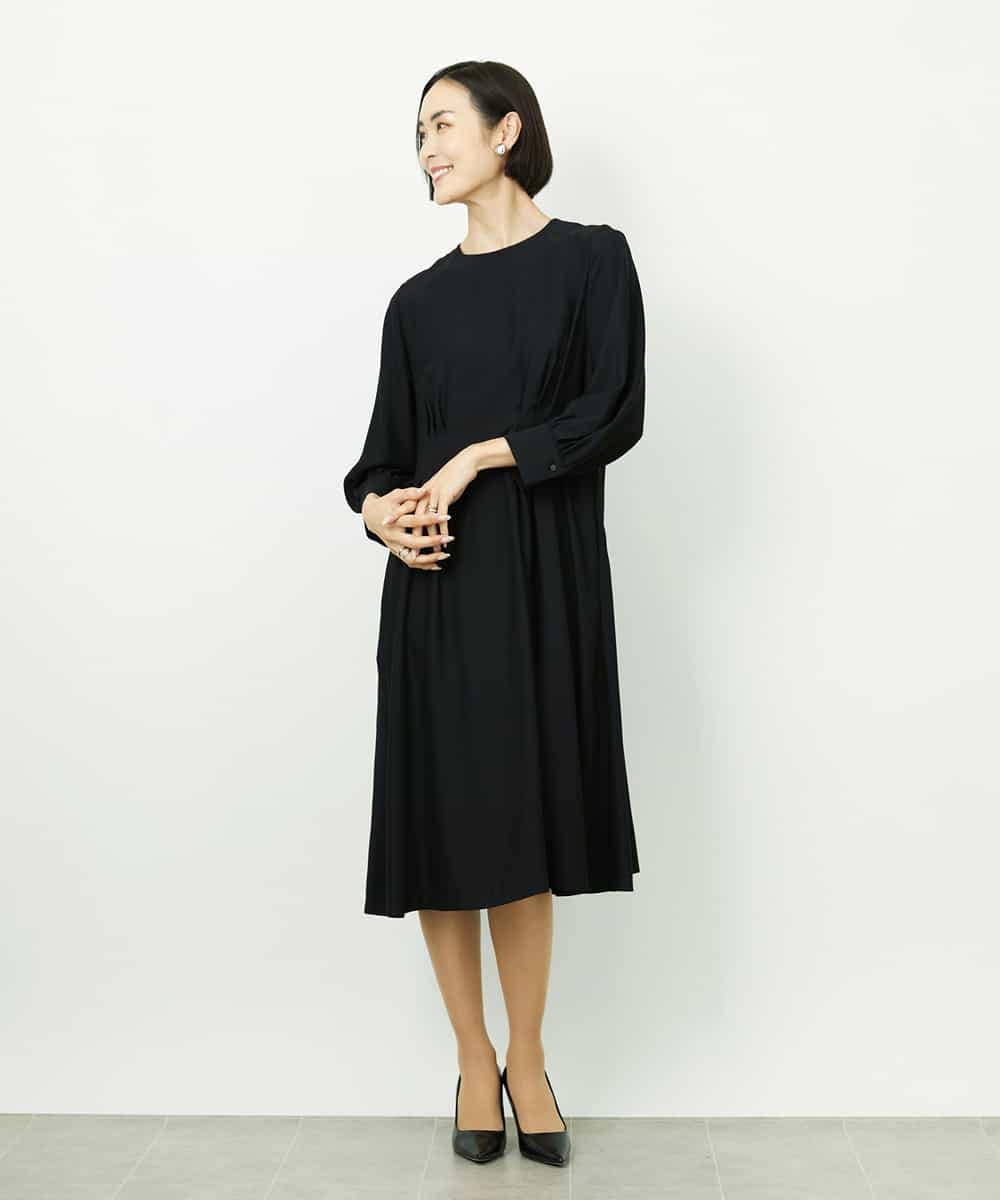 FMEDD08400 MICHEL KLEIN(ミッシェルクラン) [オケージョン/セレモニー]ドレープワンピース ネイビー