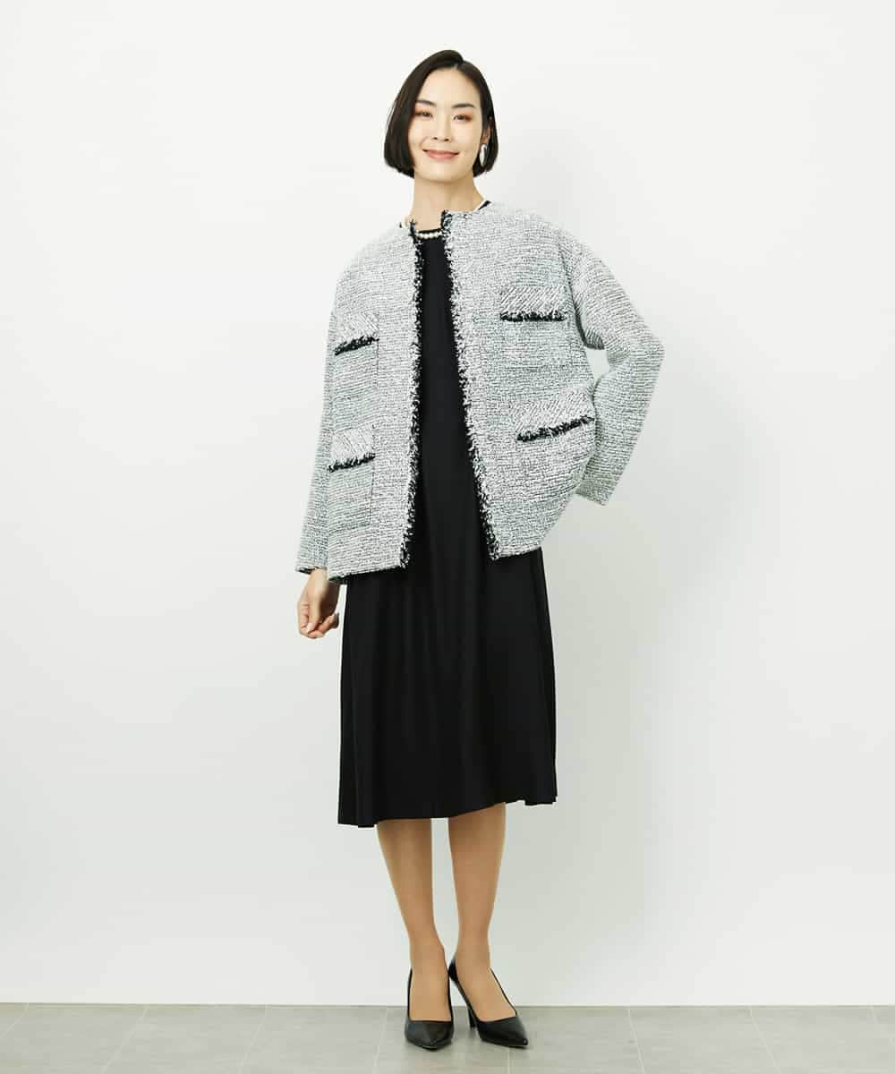 FMEDD08400 MICHEL KLEIN(ミッシェルクラン) [オケージョン/セレモニー]ドレープワンピース ネイビー