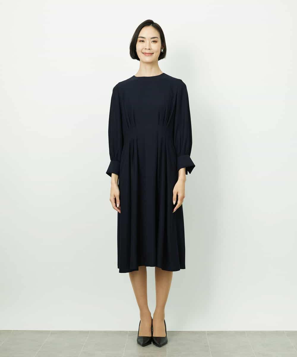 FMEDD08400 MICHEL KLEIN(ミッシェルクラン) [オケージョン/セレモニー]ドレープワンピース ネイビー