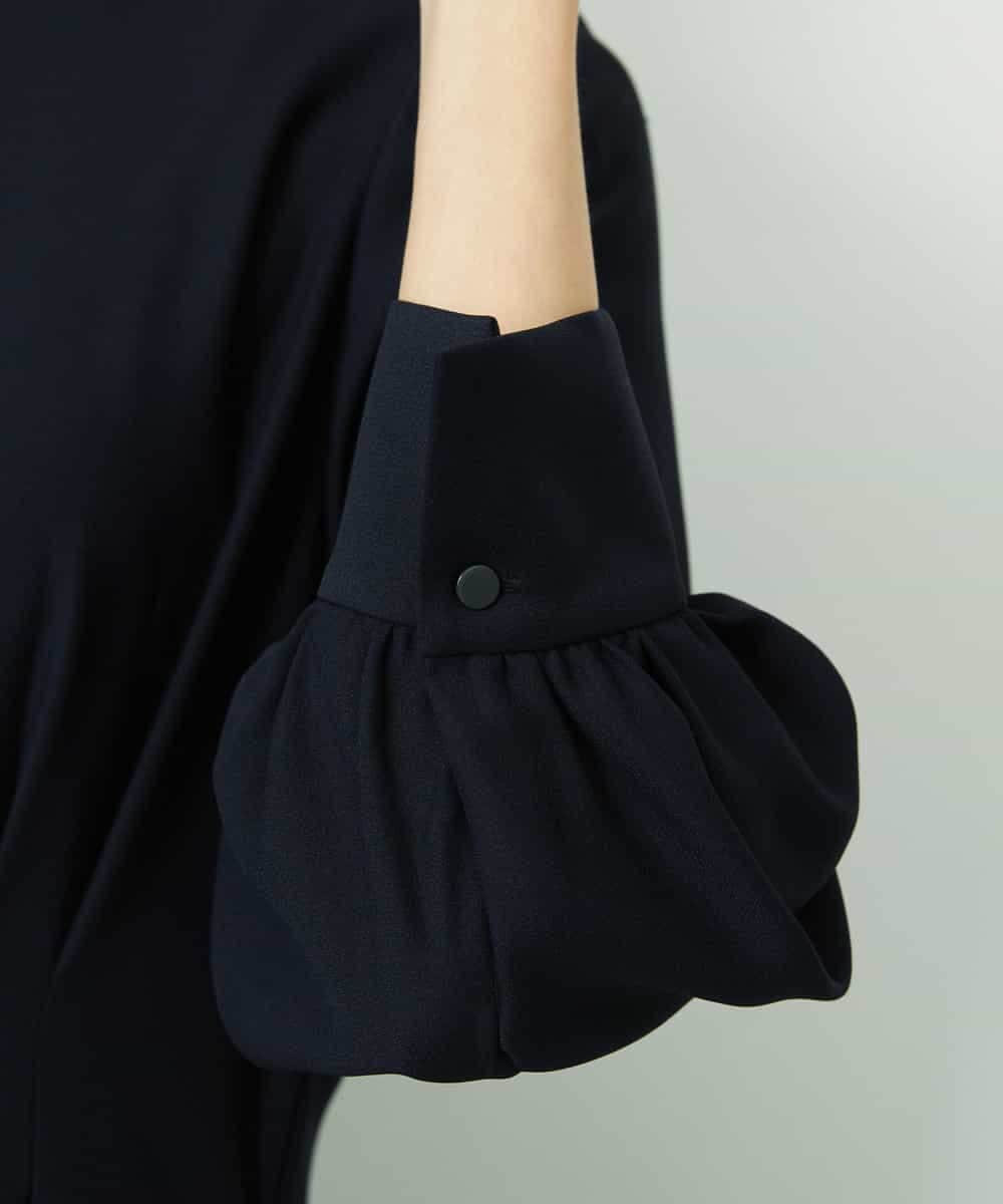 FMEDD08400 MICHEL KLEIN(ミッシェルクラン) [オケージョン/セレモニー]ドレープワンピース ネイビー