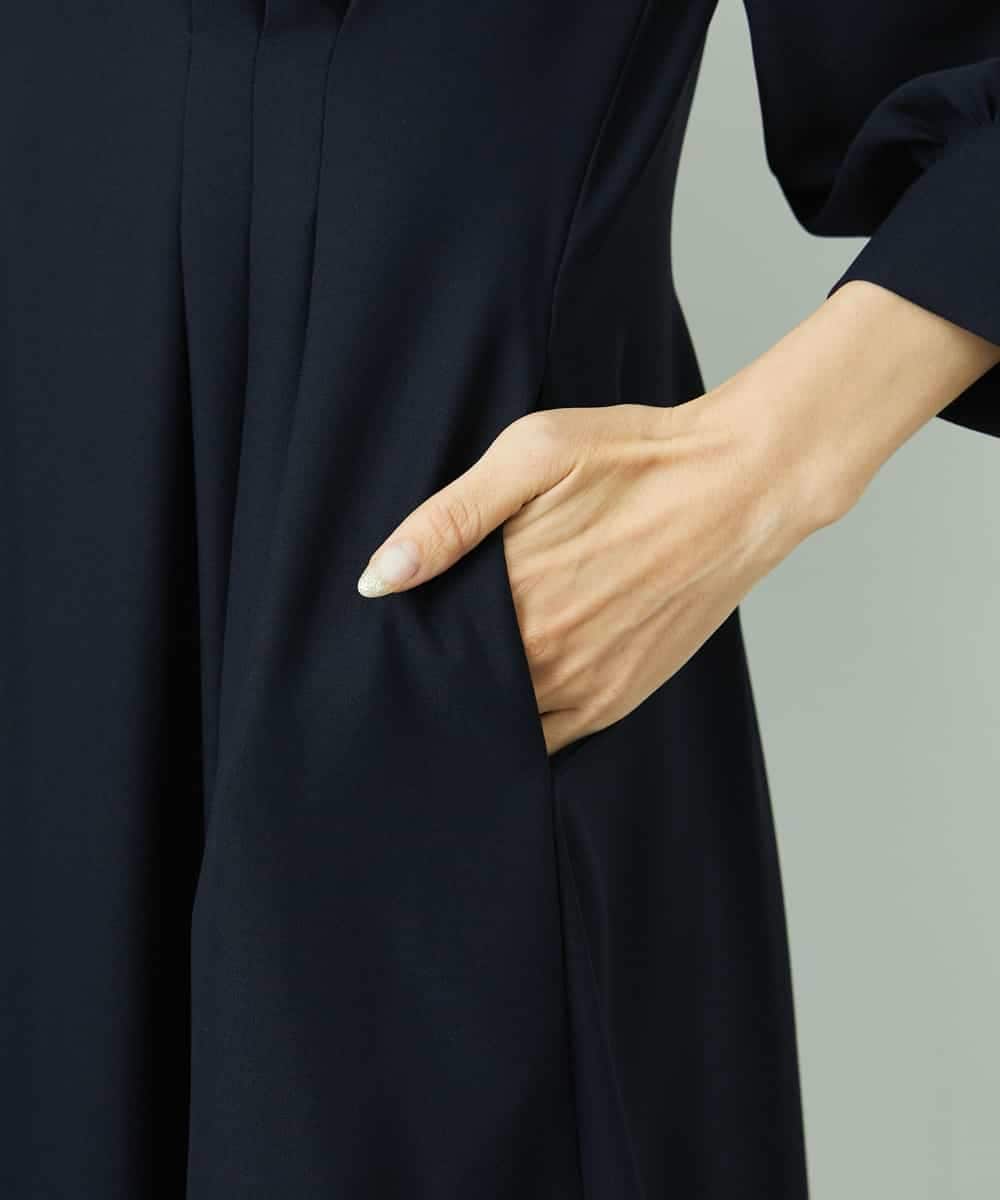 FMEDD08400 MICHEL KLEIN(ミッシェルクラン) [オケージョン/セレモニー]ドレープワンピース ネイビー