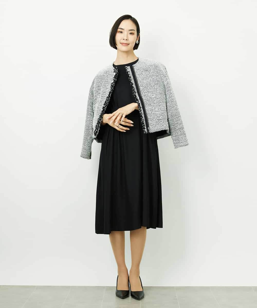 FMEDD08400 MICHEL KLEIN(ミッシェルクラン) [オケージョン/セレモニー]ドレープワンピース ブラック