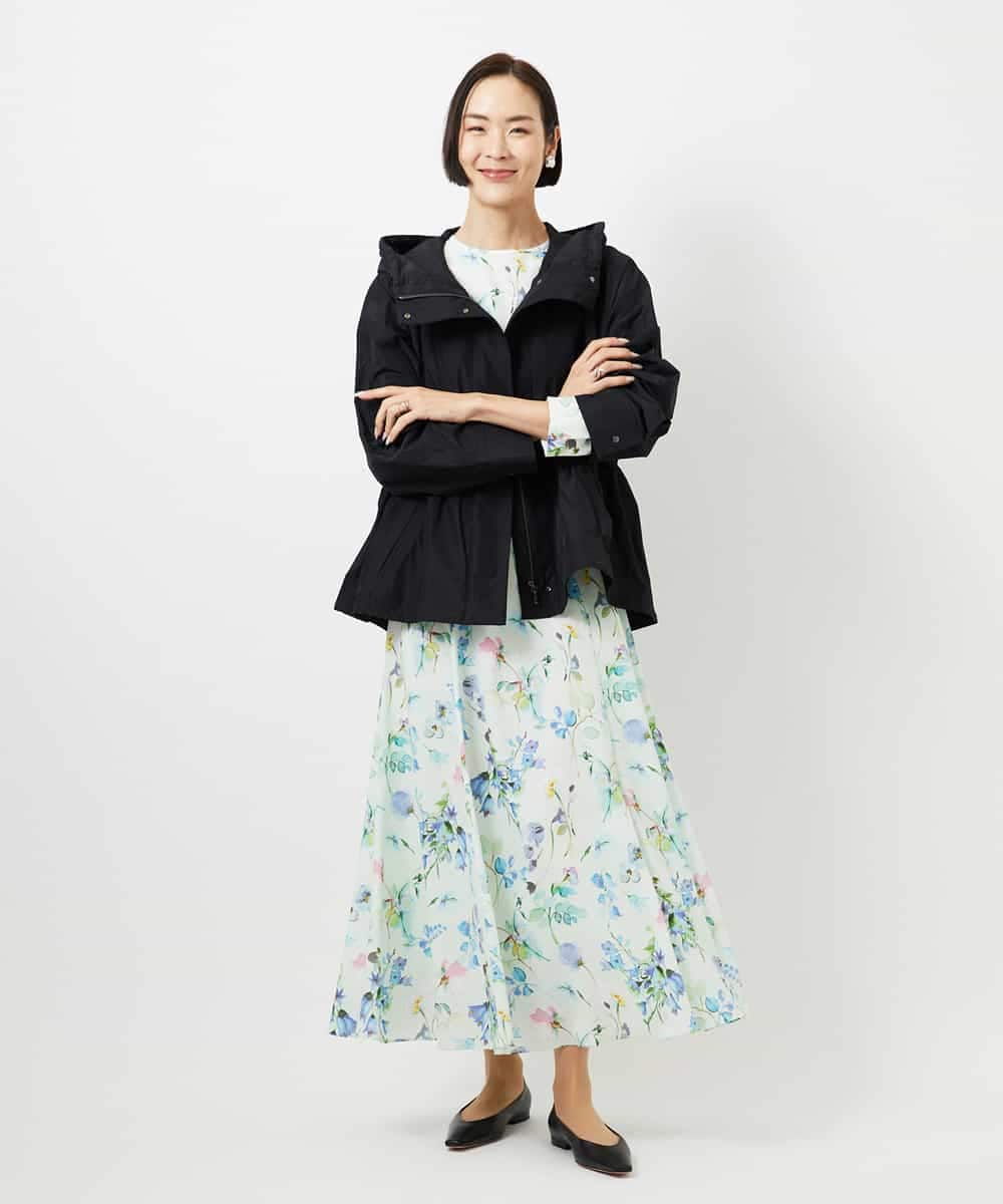 FMEDD12490 MICHEL KLEIN(ミッシェルクラン) フラワープリントワンピース グリーン