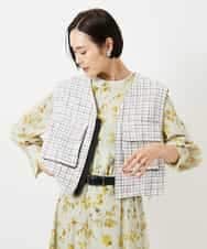 FMEDD12490 MICHEL KLEIN(ミッシェルクラン) フラワープリントワンピース グリーン