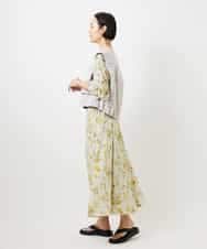 FMEDD12490 MICHEL KLEIN(ミッシェルクラン) フラワープリントワンピース グリーン