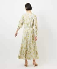 FMEDD12490 MICHEL KLEIN(ミッシェルクラン) フラワープリントワンピース グリーン