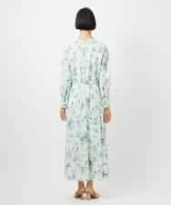 FMEDD12490 MICHEL KLEIN(ミッシェルクラン) フラワープリントワンピース グリーン