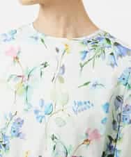 FMEDD12490 MICHEL KLEIN(ミッシェルクラン) フラワープリントワンピース グリーン