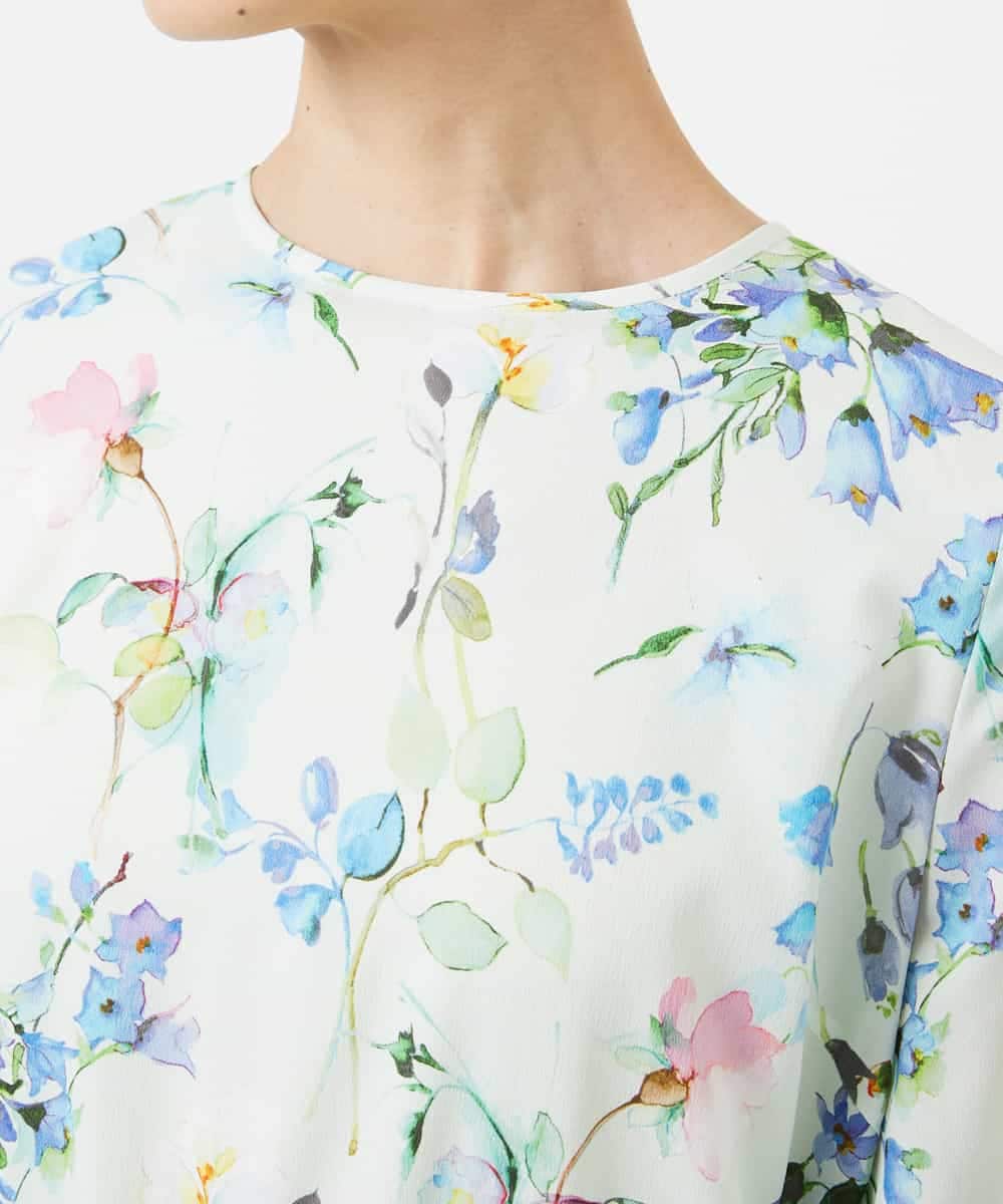 FMEDD12490 MICHEL KLEIN(ミッシェルクラン) フラワープリントワンピース グリーン