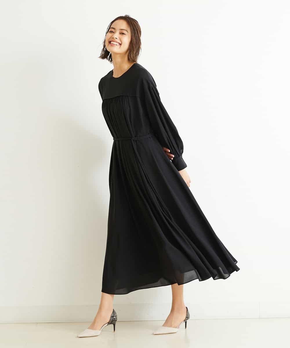 Michel Klein ミッシェルクラン 洗える キュプラツイルギャザーワンピース イトキンオンラインストア