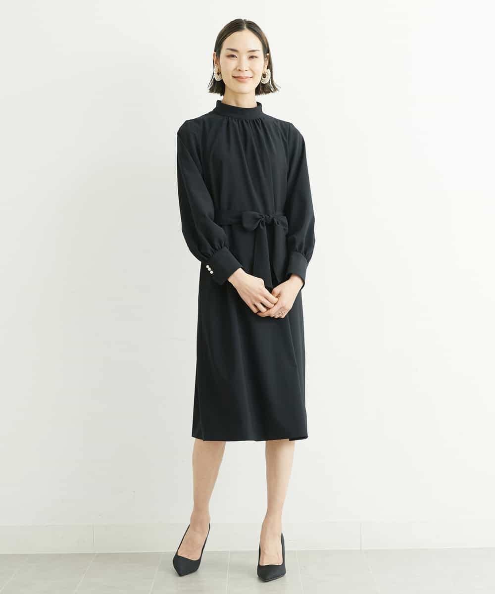 FMEFS19340 MICHEL KLEIN(ミッシェルクラン) [セットアップ対応]Iラインデザインワンピース ブラック(94)