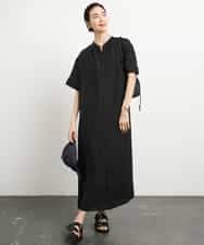 FMEGA05330 MICHEL KLEIN(ミッシェルクラン) 3WAYロングシャツワンピース ブラック