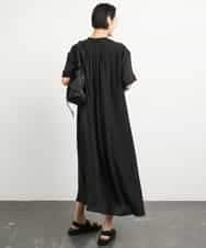 FMEGA05330 MICHEL KLEIN(ミッシェルクラン) 3WAYロングシャツワンピース ブラック