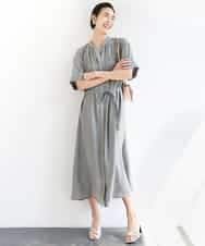 FMEGA05330 MICHEL KLEIN(ミッシェルクラン) 3WAYロングシャツワンピース ブラック