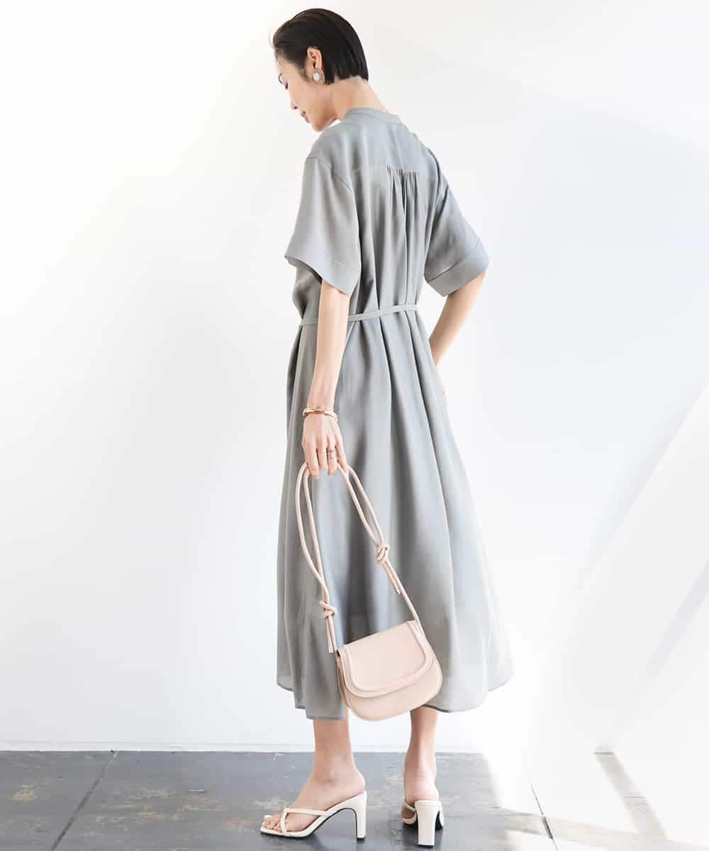 FMEGA05330 MICHEL KLEIN(ミッシェルクラン) 3WAYロングシャツワンピース ブラック