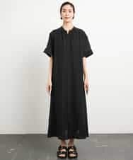 FMEGA05330 MICHEL KLEIN(ミッシェルクラン) 3WAYロングシャツワンピース ブラック