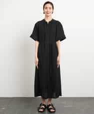 FMEGA05330 MICHEL KLEIN(ミッシェルクラン) 3WAYロングシャツワンピース ブラック