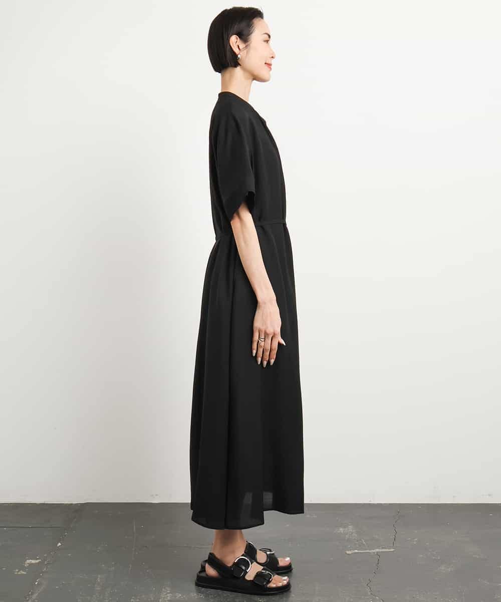 FMEGA05330 MICHEL KLEIN(ミッシェルクラン) 3WAYロングシャツワンピース ブラック