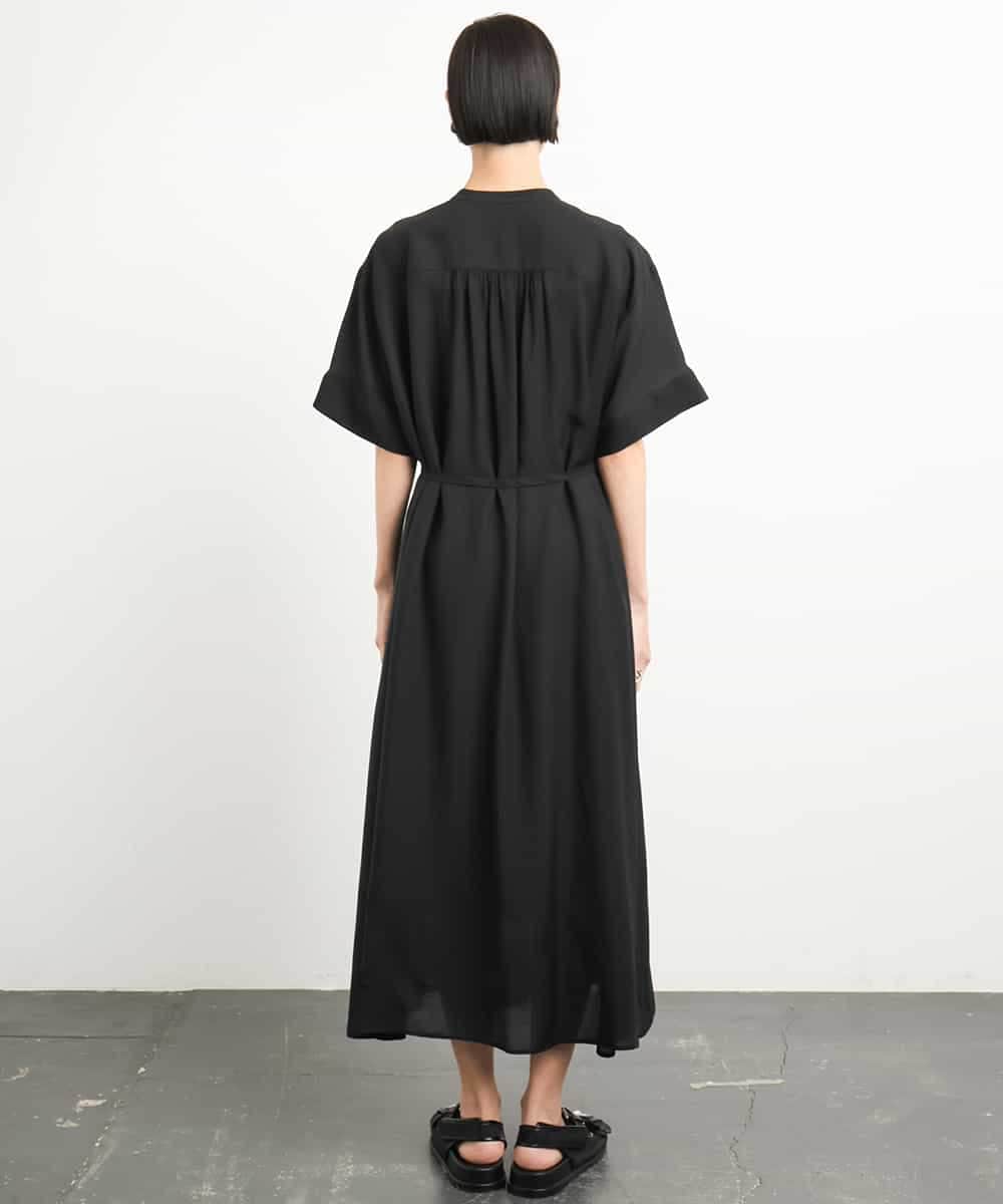 FMEGA05330 MICHEL KLEIN(ミッシェルクラン) 3WAYロングシャツワンピース ブラック