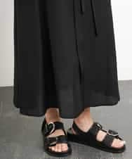 FMEGA05330 MICHEL KLEIN(ミッシェルクラン) 3WAYロングシャツワンピース ブラック