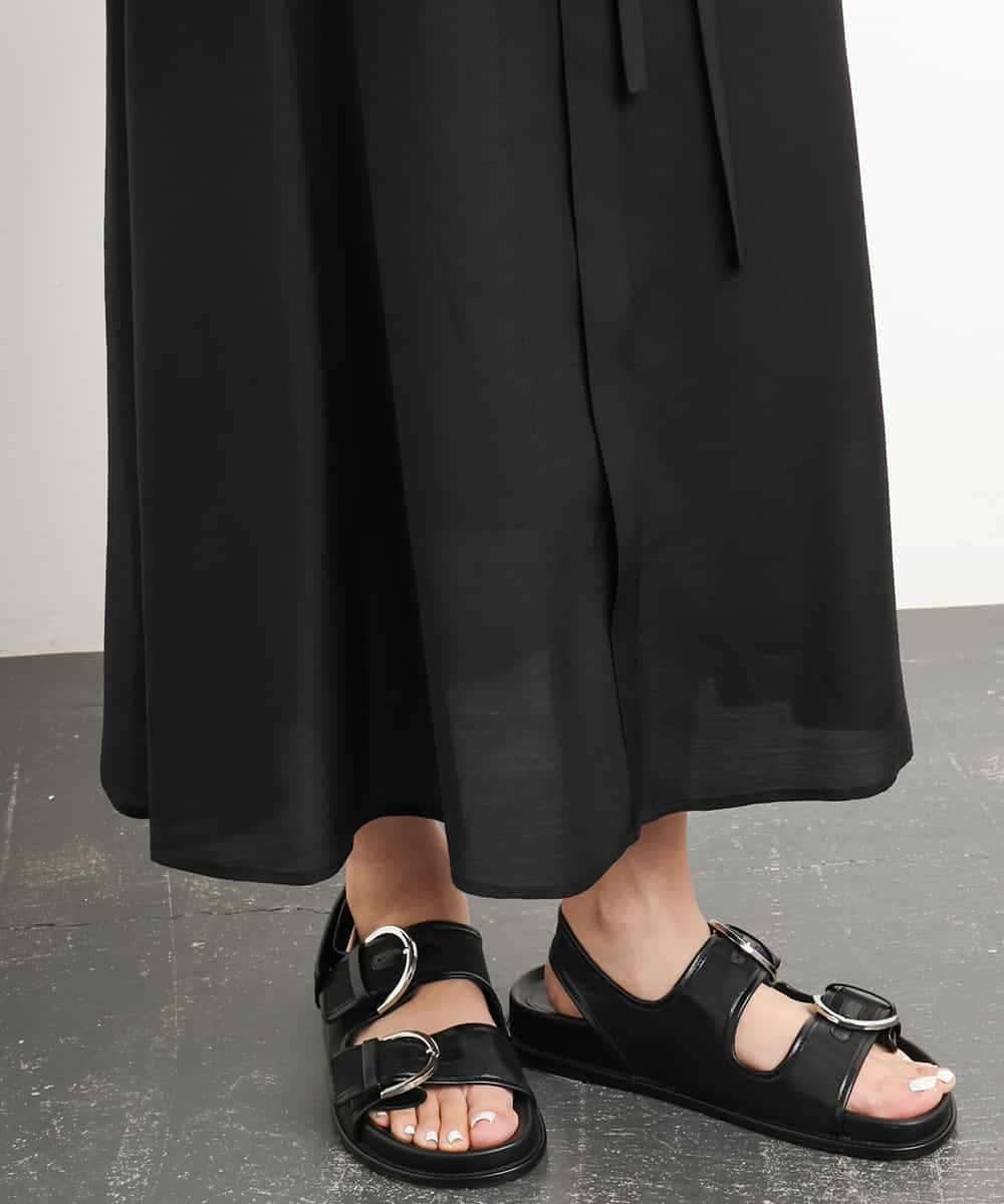 FMEGA05330 MICHEL KLEIN(ミッシェルクラン) 3WAYロングシャツワンピース ブラック