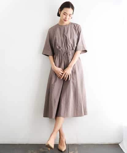 FMEGD07390 MICHEL KLEIN ナイロンクロス ギャザーワンピース