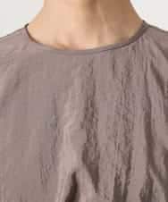 FMEGD07390 MICHEL KLEIN(ミッシェルクラン) ナイロンクロス ギャザーワンピース ブラウン