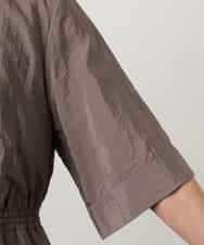 FMEGD07390 MICHEL KLEIN(ミッシェルクラン) ナイロンクロス ギャザーワンピース ブラウン