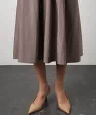 FMEGD07390 MICHEL KLEIN(ミッシェルクラン) ナイロンクロス ギャザーワンピース ブラウン