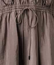 FMEGD07390 MICHEL KLEIN(ミッシェルクラン) ナイロンクロス ギャザーワンピース ブラウン