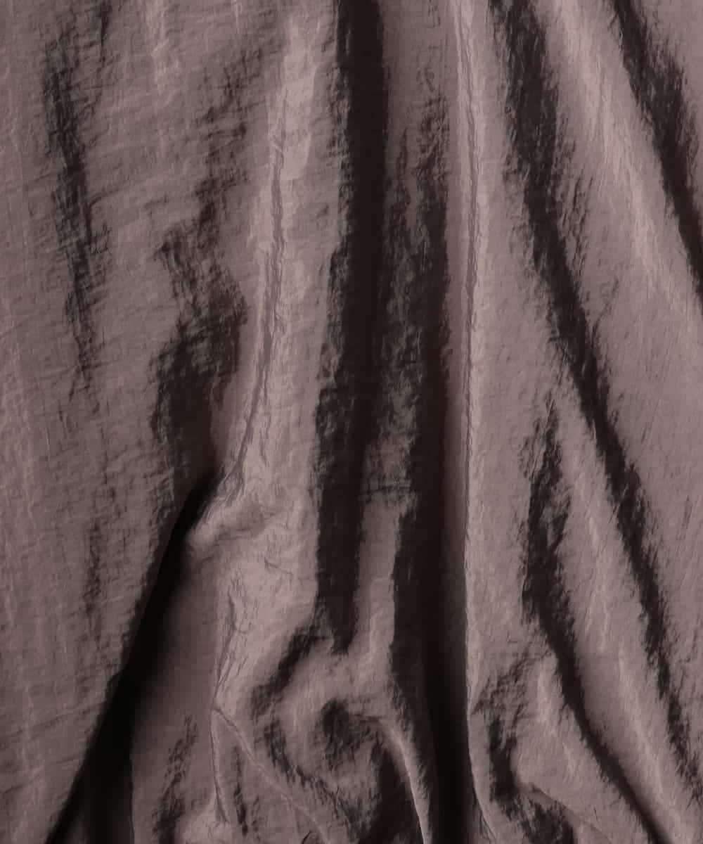 FMEGD07390 MICHEL KLEIN(ミッシェルクラン) ナイロンクロス ギャザーワンピース ブラウン