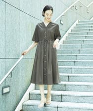 FMEGD09370 MICHEL KLEIN(ミッシェルクラン) フレアシャツワンピース ブルー