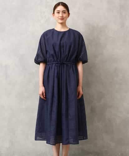 FMEGE13450 MICHEL KLEIN シアーチェックジャガードワンピース