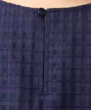 FMEGE13450 MICHEL KLEIN(ミッシェルクラン) シアーチェックジャガードワンピース ネイビー