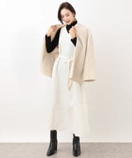 FMEGV35360 MICHEL KLEIN(ミッシェルクラン) ジャガードロングワンピース ブラック