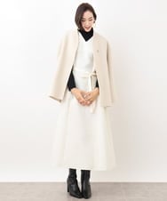 FMEGV35360 MICHEL KLEIN(ミッシェルクラン) ジャガードロングワンピース ブラック