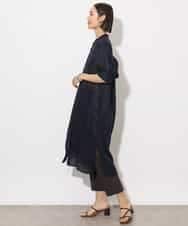 FMEHA05270 MICHEL KLEIN(ミッシェルクラン) シアーシャツワンピース ネイビー