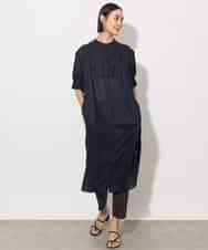 FMEHA05270 MICHEL KLEIN(ミッシェルクラン) シアーシャツワンピース ネイビー