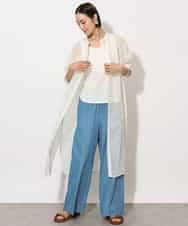 FMEHA05270 MICHEL KLEIN(ミッシェルクラン) シアーシャツワンピース ネイビー