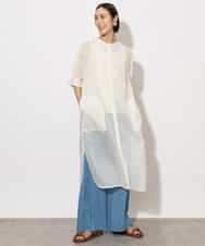 FMEHA05270 MICHEL KLEIN(ミッシェルクラン) シアーシャツワンピース ホワイト