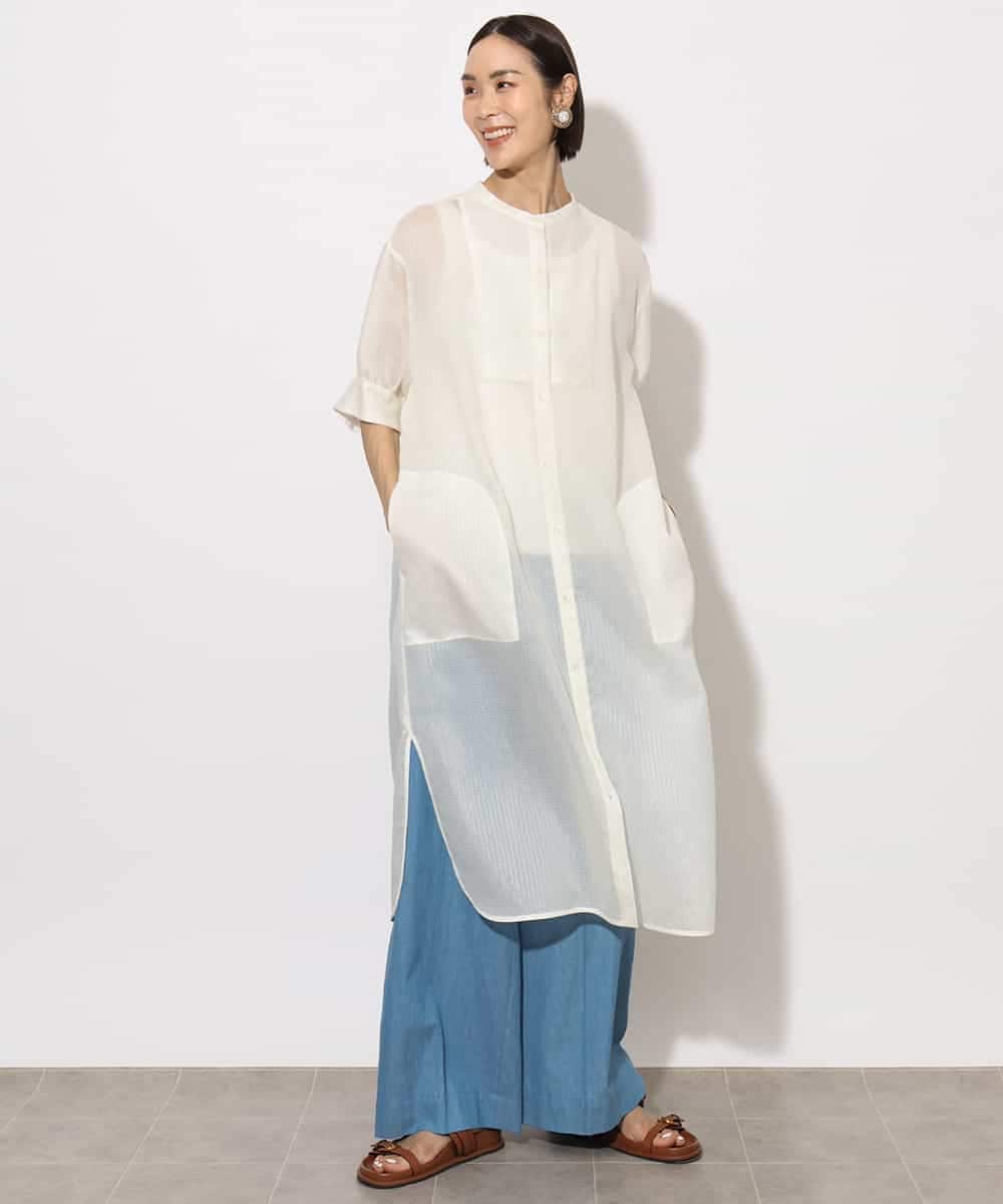 FMEHA05270 MICHEL KLEIN シアーシャツワンピース