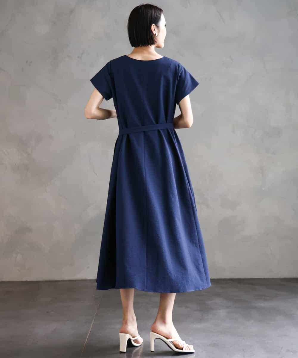 FMEHA06360 MICHEL KLEIN(ミッシェルクラン) Vネックワンピース ライトイエロー