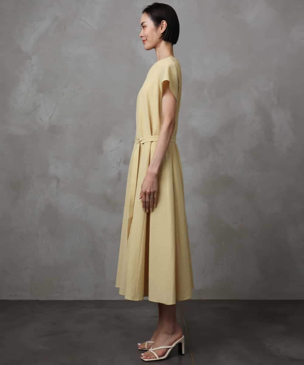 FMEHA06360 MICHEL KLEIN(ミッシェルクラン) Vネックワンピース ライトイエロー