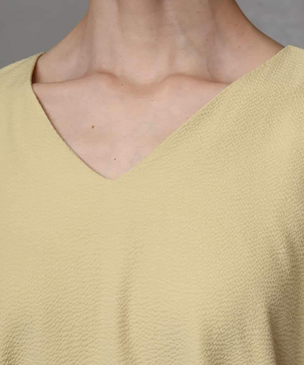 FMEHA06360 MICHEL KLEIN(ミッシェルクラン) Vネックワンピース ライトイエロー