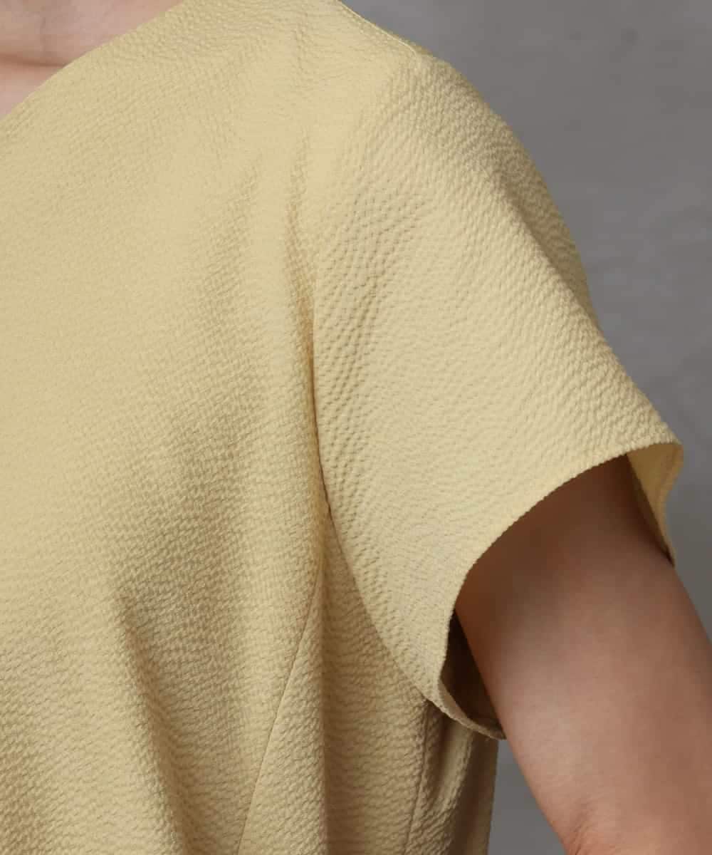 FMEHA06360 MICHEL KLEIN(ミッシェルクラン) Vネックワンピース ライトイエロー